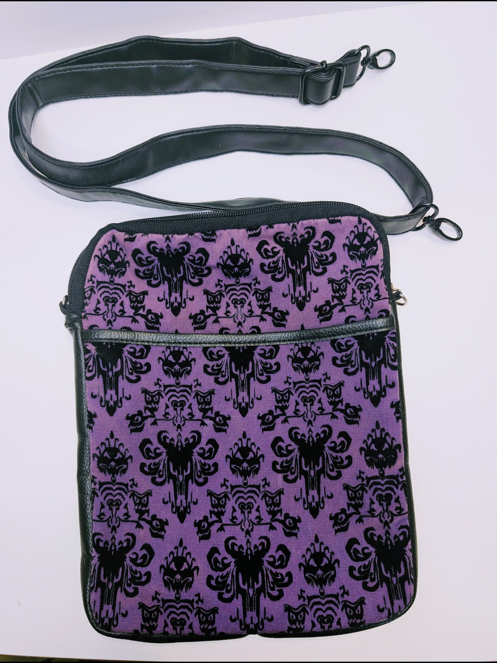 Disney Parks Haunted Mansion Wallpaper Crossbody Bag Purse  Adjustable Strap